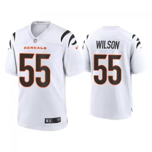 Men's White Cincinnati Bengals #55 Logan Wilson Stitched Game Jersey